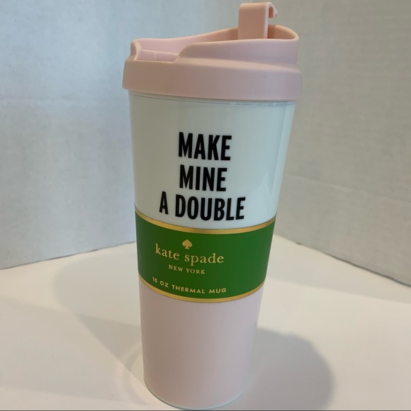 KATE SPADE NWT travel coffee thermal mug 16 oz